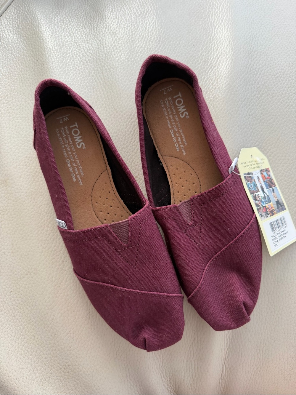 TOMS Women’s Red Mahogany Classic Slip-On Flats